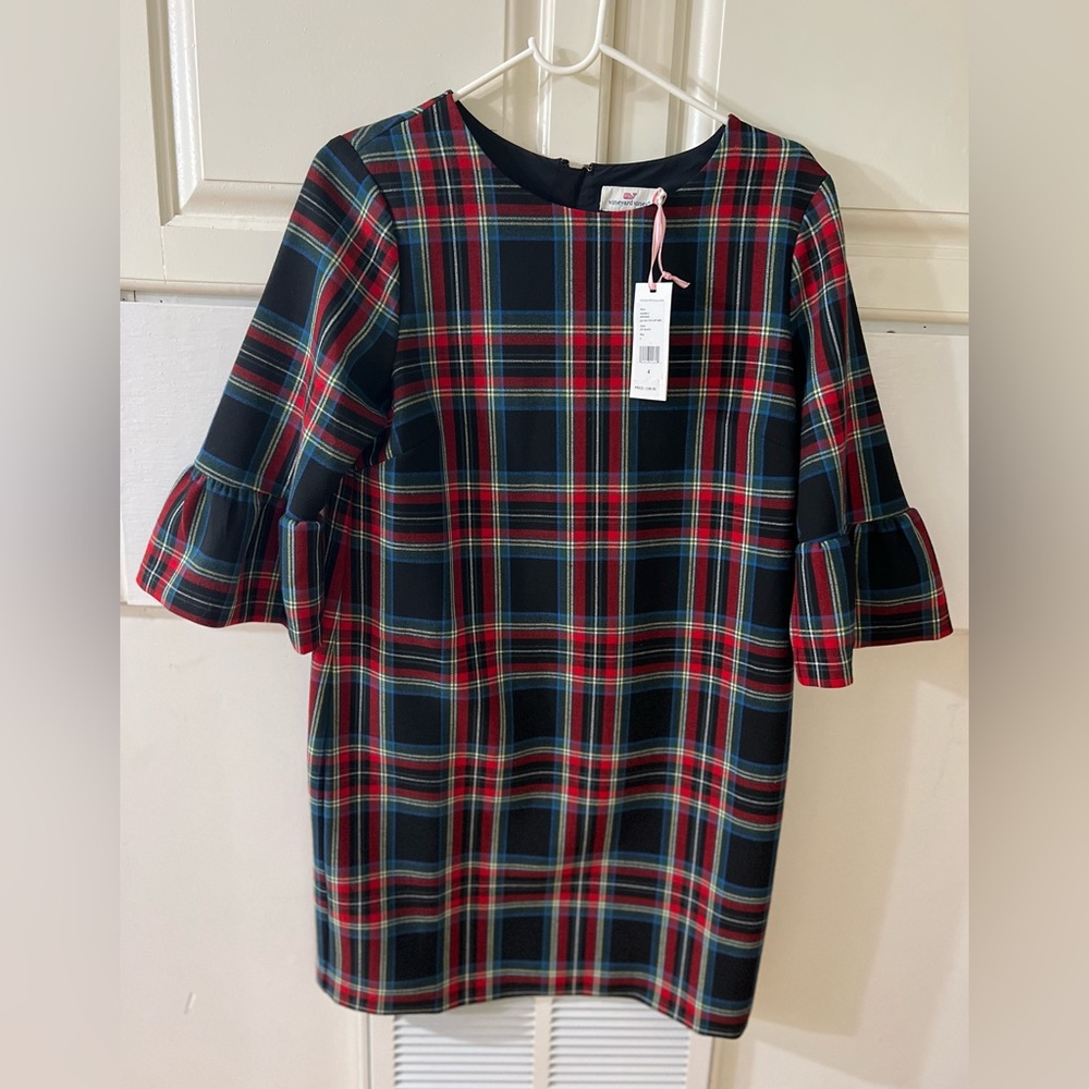 Vineyard Vines JOLLY PLO FLTTR SLV SHFT DRESS